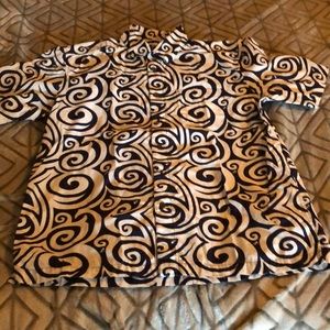 Men’s Quicksilver button up shirt blue white med